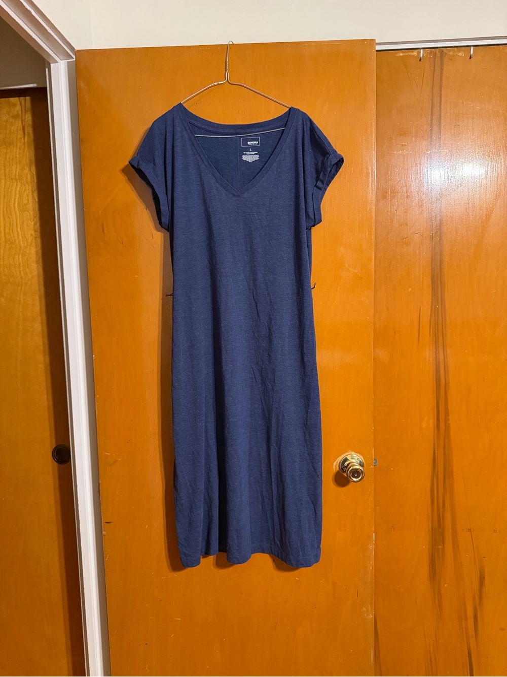 Sonoma Navy V-Neck Casual Knit Dress